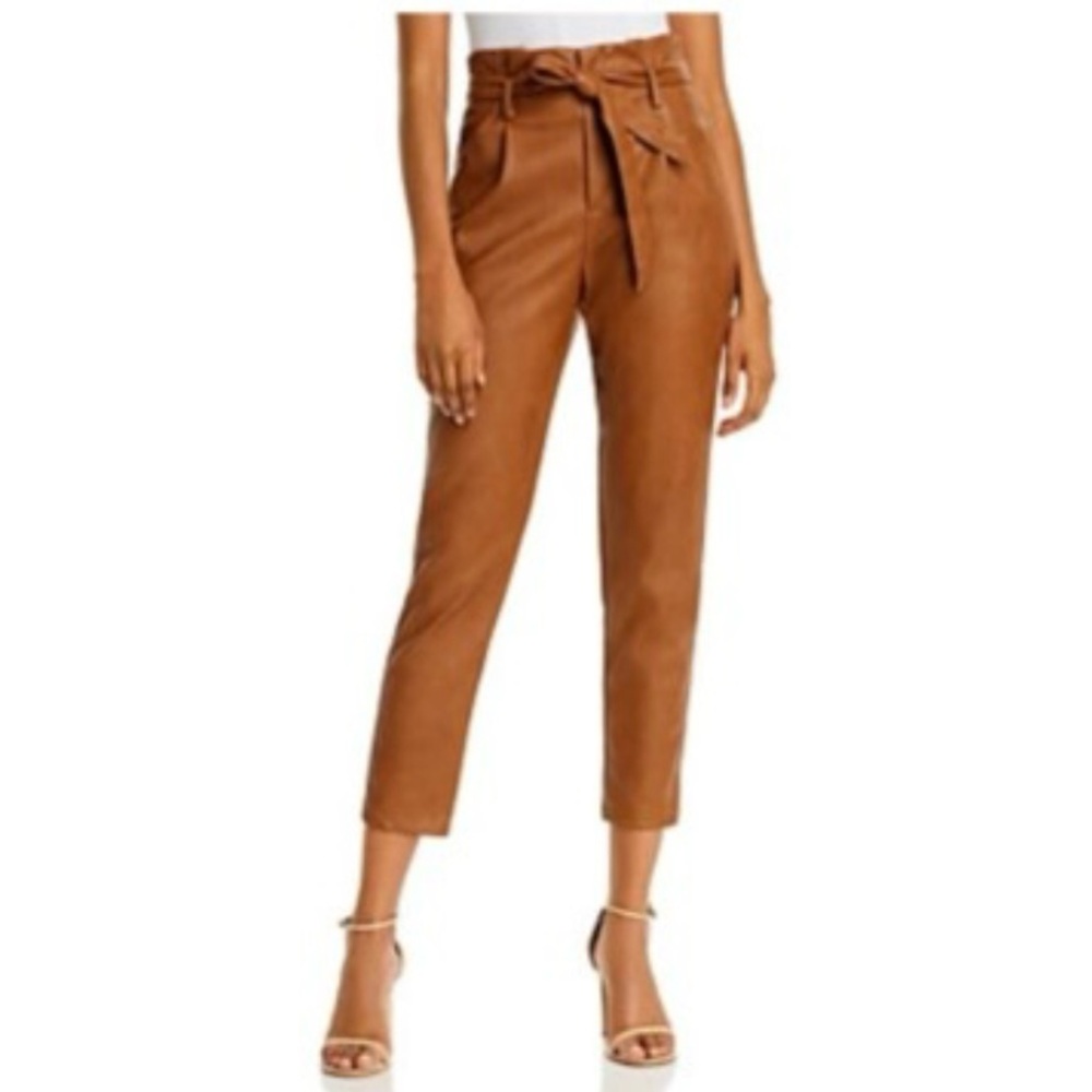 Lucy Paris Tan Faux Leather Pants